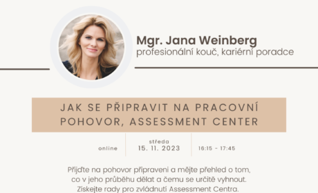 Workshop: Jak se připravit na pohovor, Assessment Center – 15. 11. 2023