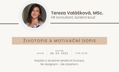 Workshop: Životopis a motivační dopis – 20. 4. 2023