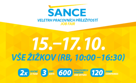 Zveme Vás na tradiční veletrh pracovních příležitostí ŠANCE – 15.-17. října 2024!