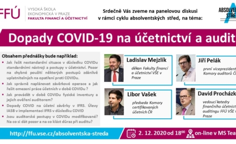 Absolventská středa: Online panelová diskuse „Dopady COVID-19 na účetnictví a audit“ (2.12.2020)